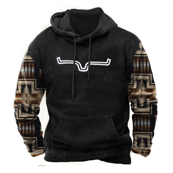 Herremode Western Aztec Etniske Hættetrøjer Pullover Langærmede hættetrøjer Toppe med afslappet print B M
