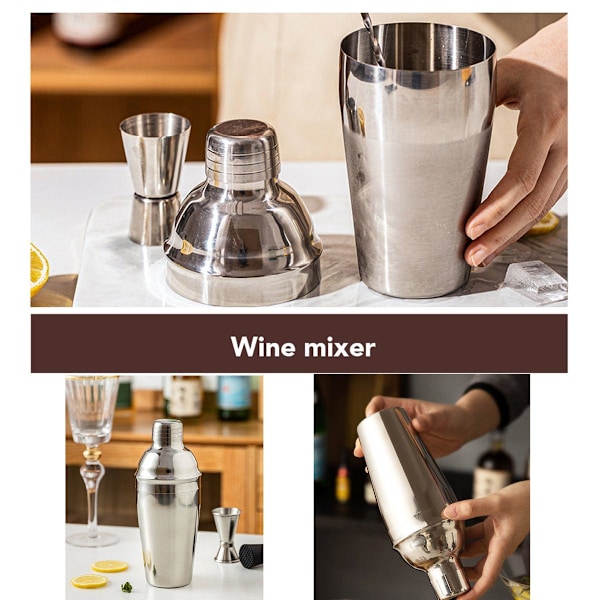 Cocktail Shaker Sæt Bar Værktøj Rustfrit Stål Blandingsglas Drink Shaker Kopper