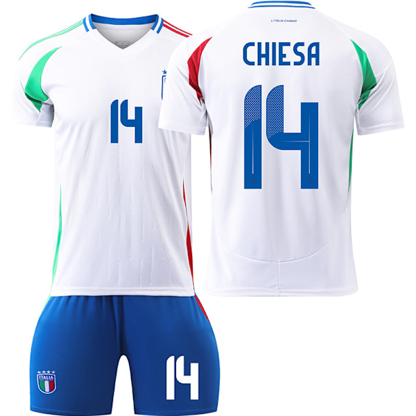 2425 Italien Bortalag Fotbollströja Chiesa Tröja Kostym 20(110-120cm)