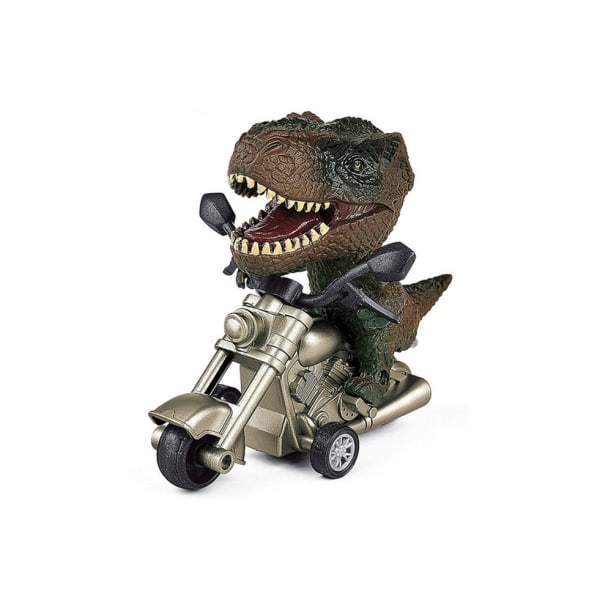 Brun Dinosaur Motorsykkel Pull Back Lekebil