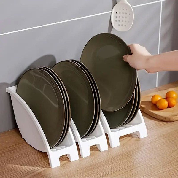 3 st Hem Skål Förvaringsskåp Inbyggd Bestick Diskställ Hylla Organizer Set