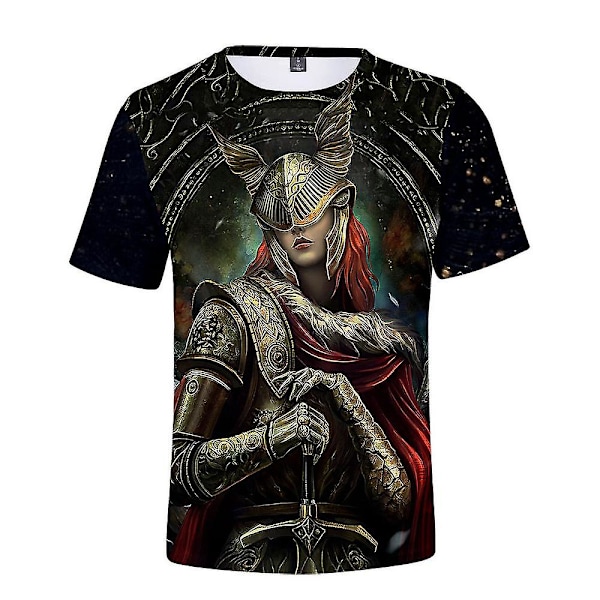 Elden Ring Trykt Sommer Casual T-shirt Top til Kvinder og Mænd A L