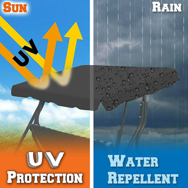 3-personers Havegynge med Baldakin + Ekstra Sædebetræk Vandafvisende Polyesterstof Sort