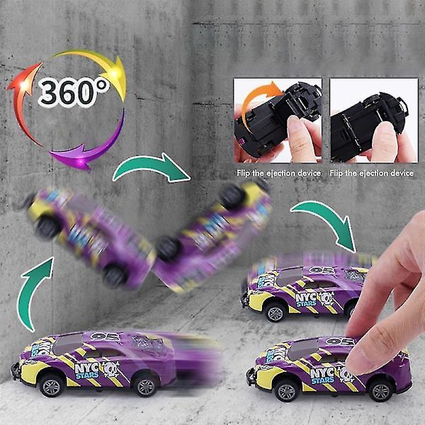 6/8 kpl Lasten Stunt-leluauto Alloy Pull Back -auto Ejection Hyppäävä Stunt-auto 360 Flip Dump -leluauto Lasten Syntymäpäivälahja 6pcs