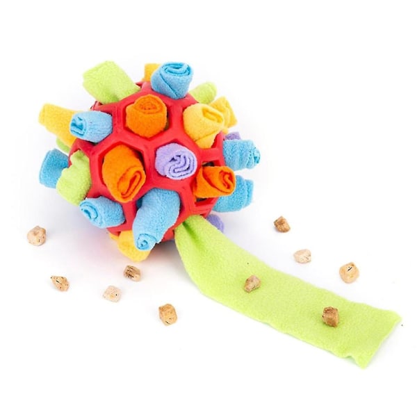 Bubble gummiboll Hundleksak Interaktiv hundpusselleksak Pet Snuffle Ball Toy red