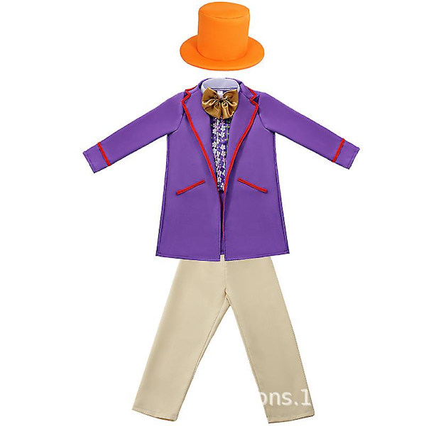 Barnpojkar Charlie And The Chocolate Factory Halloween Willy Wonka Oppa Cos Kostymdräkter S