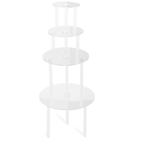 Kakkuteline Kakkulautanen 4 uudelleenkäytettävää kakkutukea 12 muovisella tapilla Kakkutuet Multi-t Transparent Color