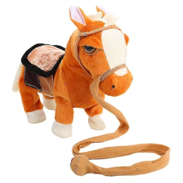 Elektronisk interaktiv hest Gå langs hest med fjernbetjening Snor Dans Sang Gåtur Musikalsk Ponypet Legetøj Kompatibel med Kids-u -ES