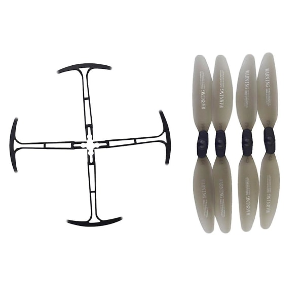 4x Reservpropeller + Propellerbumper för Hs175 D65 Syma X500 X30 Z6 Drone Gray