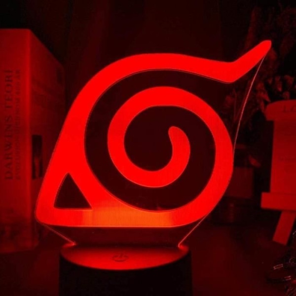 LSDAMN LED Nattlampa Naruto Konoha Logotyp Färgglad Nattlampa för Barnrum Cool Dekorativ Lampa AM4828 -h