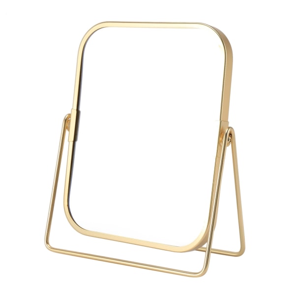 Sminkespeil med metallstativ 360 graders dreibart bordspeil KL Matte Gold
