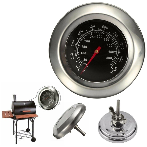 50~500 Rostfritt Stål Grilltermometer Bbq Termometer Analog Inbyggd Gasgrill Lock Ft