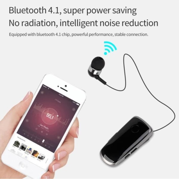 K39 Mini Bærbare Trådløse Øretelefoner Bluetooth 4.1 Øretelefoner In-Ear Headset Vibrerende Bærealarm Klip Håndfri [D6A394F]