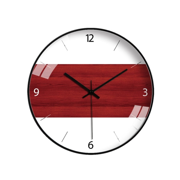 Nordisk stille klokke enkel moderne klokke veggklokke trekorn farge mote kreativ veggklokke*12 tommer