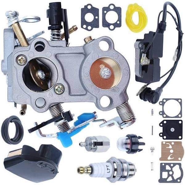 Karburattori, sytytyskela, ilmansuodatin - korjaussarja yhteensopiva Husqvarna 455E 340 340E 345 350 353 359 460 461 - Vaihto-osa