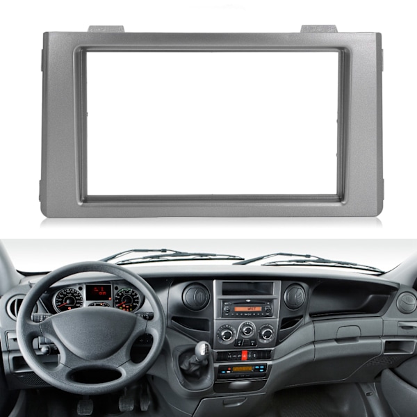 2DIN Bilstereo Radio Fascia CD DVD Instrumentpanel Trim Byte för IVECO Daily 2006‑2014