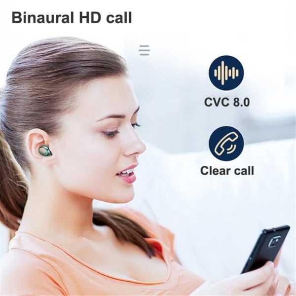 Langattomat Bluetooth 5.0 -kuulokkeet 9D Stereo Sports vedenpitävät nappikuulokkeet latauskotelomikrofonilla [73DDC0E]
