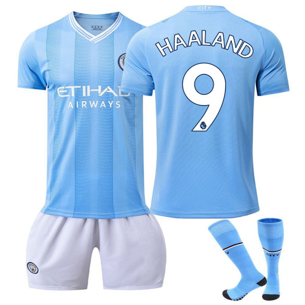 Manchester City 2324 hemmatröja fotbollströja Haaland med strumpor M(170-175cm)