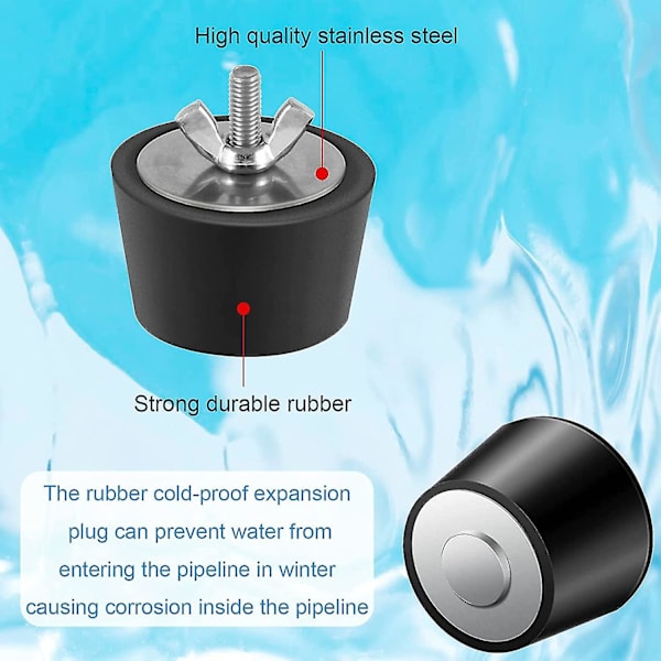 2 stk vinterpropper til poolindløbsdyser, 25mm/32mm/38mm/51mm/63mm rustfrit stål vinterpropper til pool 32mm