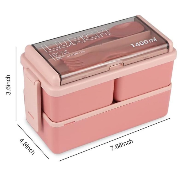 Bento Box-set, 1400 ml Bentolåda för Vuxna, 3 Fack, Matlåda för Matlagning