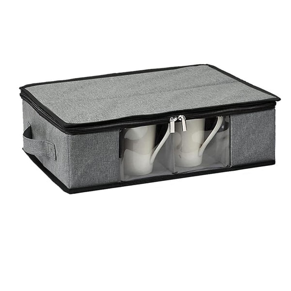 Krus og koppeske, kaffekrus Organizer tekoppbeholder, glasskrus kistekasse med skillevegger