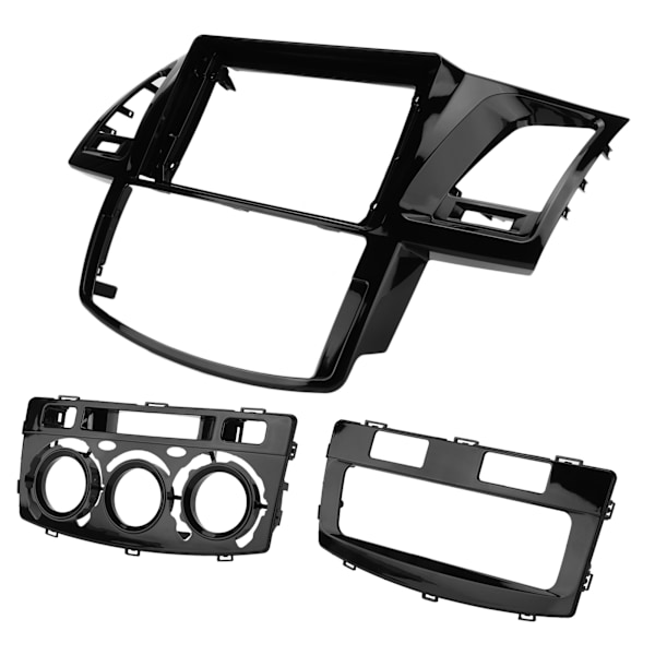 2-DIN bilradio fascia sort lydpanel ramme udskiftning til Hilux 2009-2015