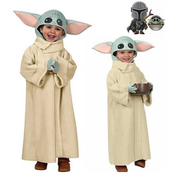 Hot Star Cosplay Wars The Mandalorian Baby Yoda Cosplay Kostyme Kåpe Med Hatt_s xl
