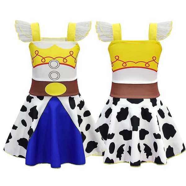 Lasten tyttöjen Toy Story Jessie Cosplay kesämekko lyhyillä hihoilla - Jessie 4-5 Years