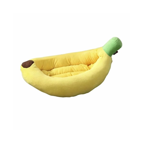 Sööt banaanin muotoinen lemmikkivuode, talvinen lämmin koiran ja kissan pesä, mukava lemmikkieläinten piirretty vuodematto S