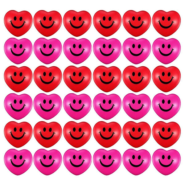 36 kpl 2,75 tuuman stressipalloja Ystävänpäivä Sydän Pehmeä Pallo Hymyilevä Kasvo Vaahto Stressipallo RedPink