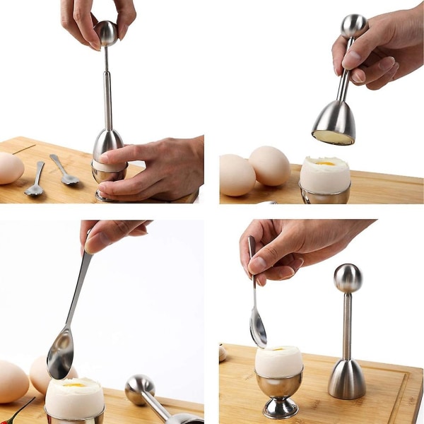 Egg Cutter, Egg Slicer Kjøkken Eggåpner Verktøy Egg Cracker Remover Egg Skall Separator For Hard So Silver