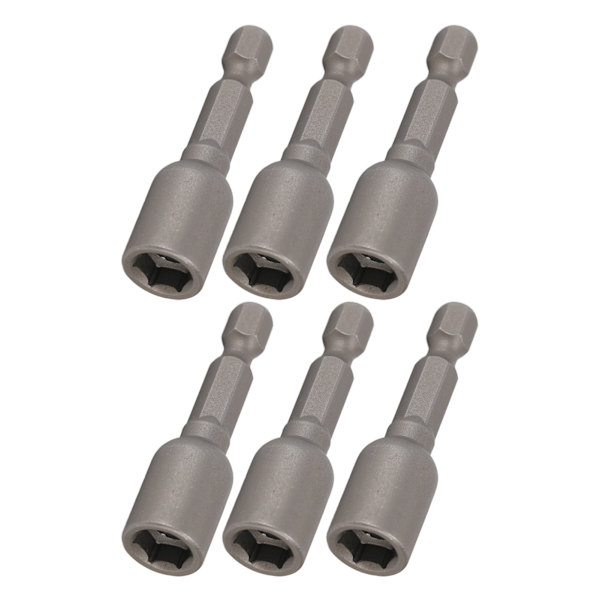 10 stk. Power Nut Driver Hex Magnetisk Bit Sæt Socket Slagboremaskine Bits M8x48mm 1/4in SkaftGrå