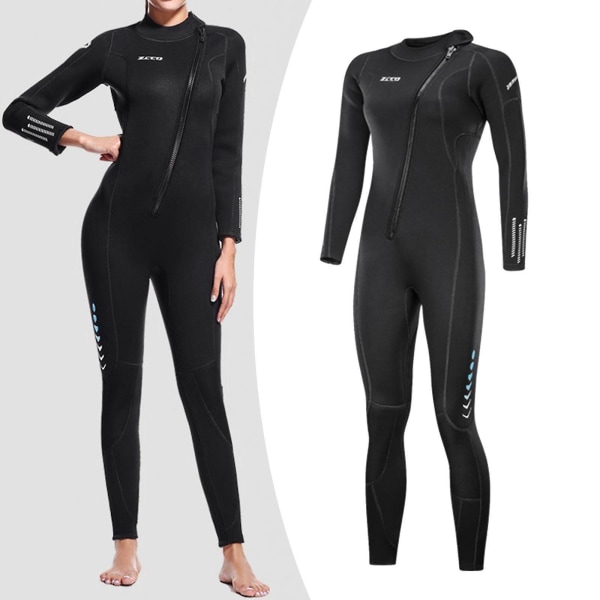 Dykker våtdrakt Full lengde våtdrakt Surfdykkerdrakt Front Glidelås Badedrakt Dame Xs Women XS