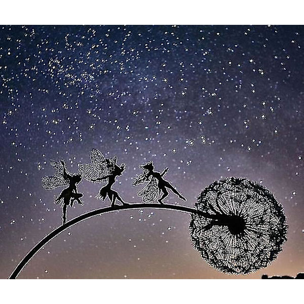 Dansande Fairy Maskros Staty Ornament Stakes Dandelion B