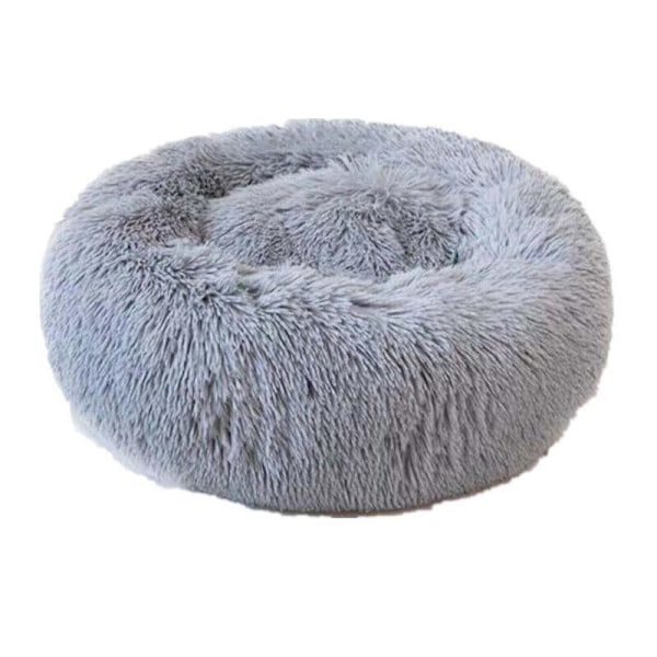 S-50CM Hund & Katt Lugnande Säng Tvättad ZIPPER-överdrag Varm Mjuk Plysch Rund Sovplats 50cm