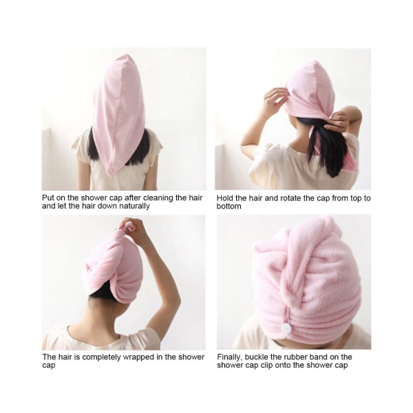 Hårhåndklædepakke Hurtigtørrende Absorberende Bandana Damer, krøllet, langt og tykt hår (2 stk) -pink + gul