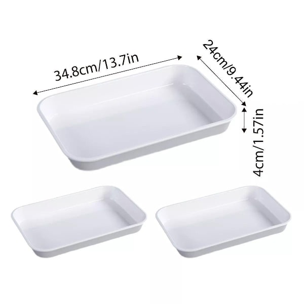 Rektangulær Hvit Plast Deli Display Brett Fat Serveringsfat Matrett