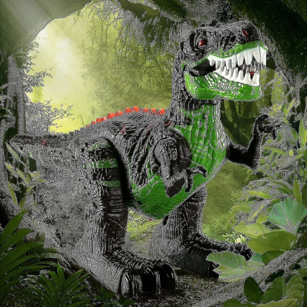2.4ghz Fjärrstyrd Dinosaurie Leksak, Gående Robot Dinosaurie Med Led Ljus & Ljud, Simulation