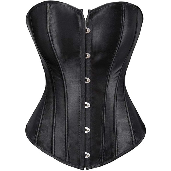 Szivyshi Dame Overbust Sweetheart Lace Up Plastic Bones Corset Bustier Top -ge Black Corset With Skirt *S