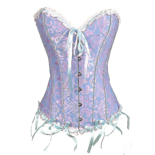 Tube Top Jacquard Goottilainen Palatsi Korsetti Liivi Muotoileva Korsetti -ge Blue XXL