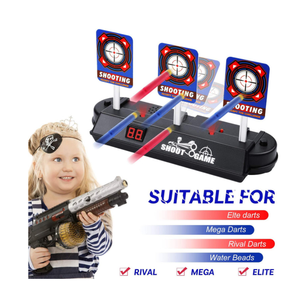 EXTSUD Electronic Digital Target for Nerf Guns - Auto Reset Light & Sound Effects Shooting Game
