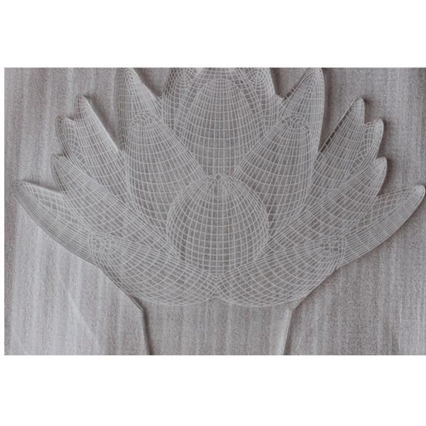 3D Lotus Zen Svart Nattlampe -h
