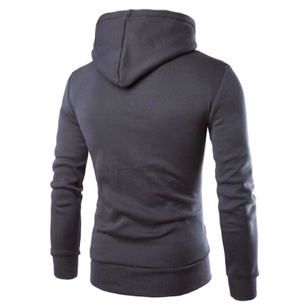 Mænds Tops Hættetrøje Hoodies Sports Casual Trøje Høj Hals Dark Grey 3XL