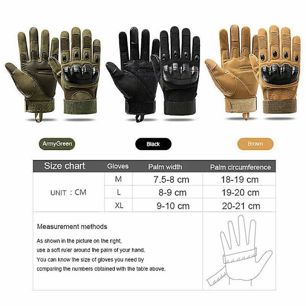 Militær Taktisk Hårde Knuckle Handsker Fuld Fingerfingerløs Army Combat Jagt -hg Brown-Fingerless M