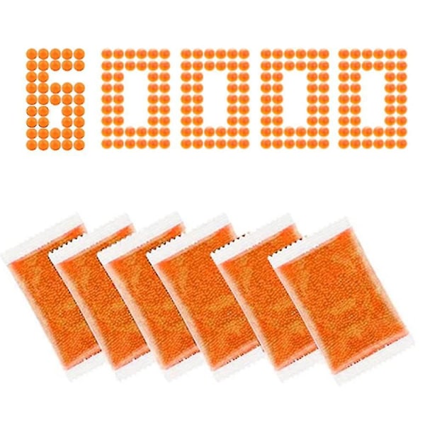 Vattenkulor Pärlor Påfyllning Ammunition Gel Splatter Ball Blaster Kulor Vattenkula, orange Orange 6PACK