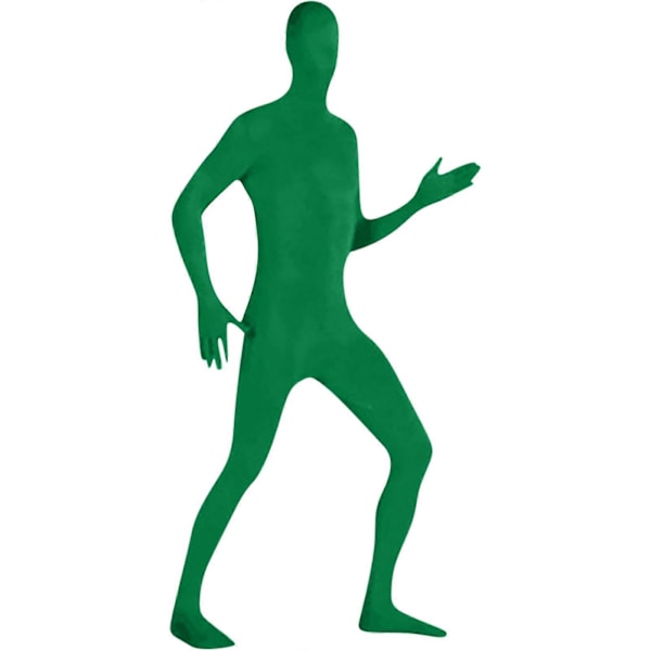 Herr Dam Zentai Dräkt Åtsittande Jumpsuit Enfärgad Dansdräkt Scenföreställningsdräkt Green M