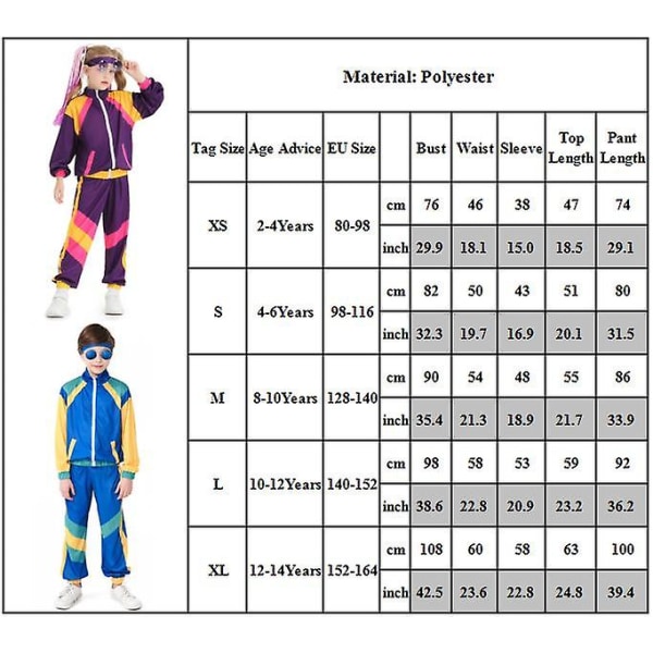 2-14-vuotiaat lapset teinit pojat tytöt Barbie 80-luvun verryttelypuku hip hop -asu ylähoususarjat set lahjat-vaaleanpunainen 12-14Y