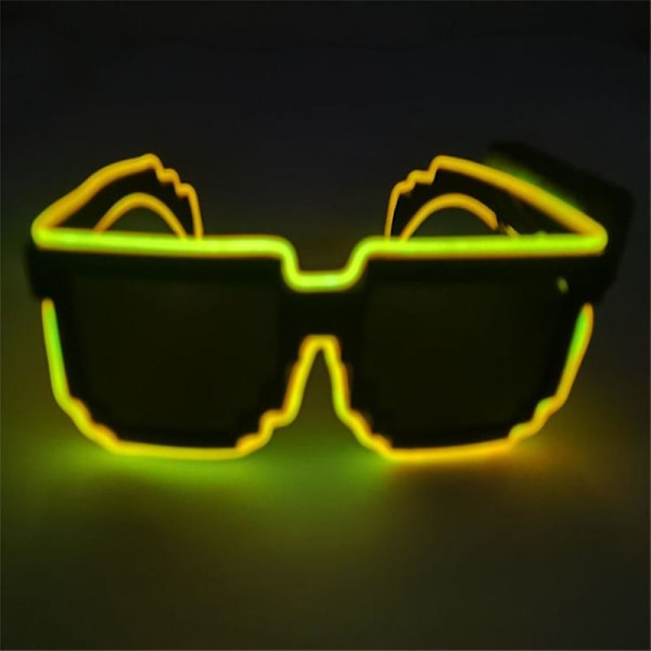 Led Visor lasit 10 väriä Futuristiset lasit Light Up Lasit Hunajakenno Valolasit Aikuisille yellow