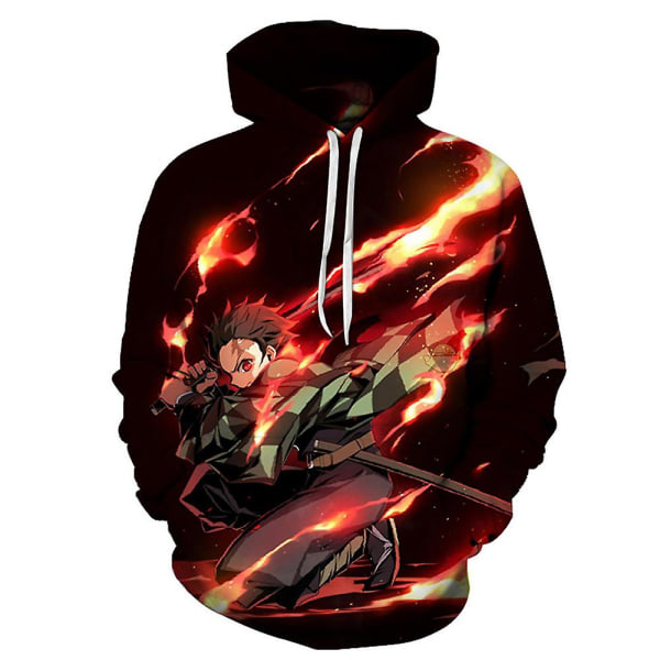 Voksne Anime Demon Slayer hettegenser 3d-trykt langermet hettegenser Topper Gaver 3XL