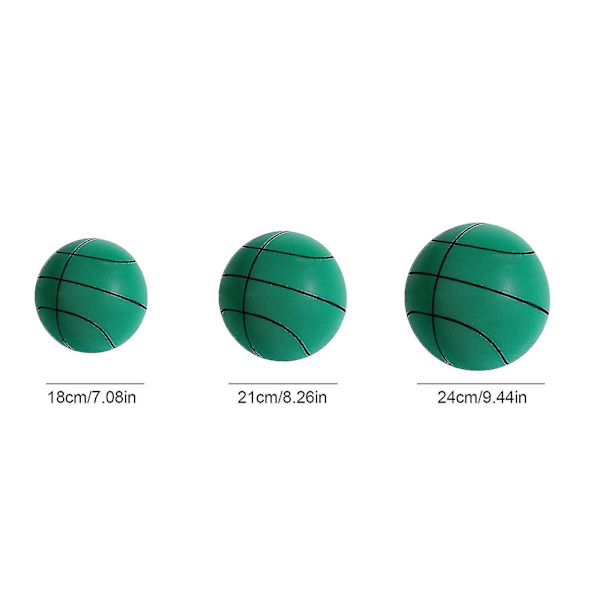 Handleshh Hiljainen Koripallo - Premium-materiaalia, Hiljainen Ja Pehmeä Vaahtopallo, Harjoittelu- Ja Peliapulainen -ES Green 18cm